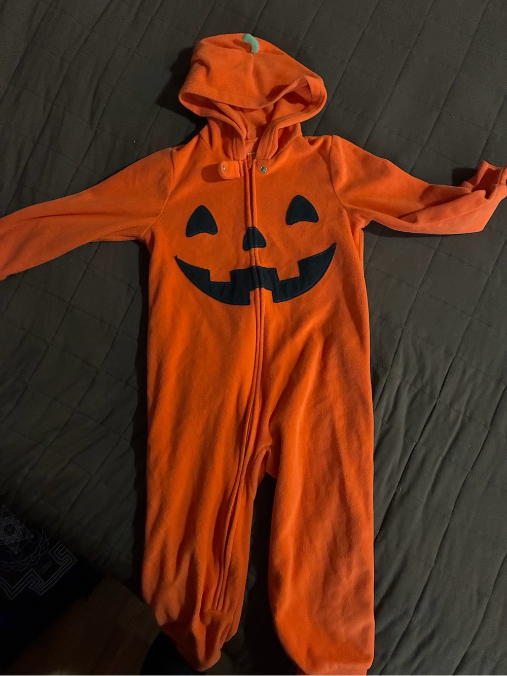 Fleece pumpkin one piece